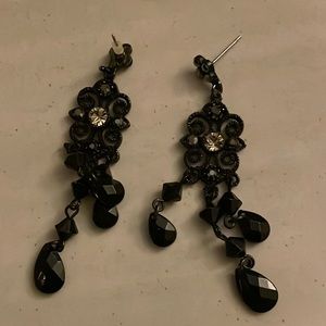 Black chandelier earrings
